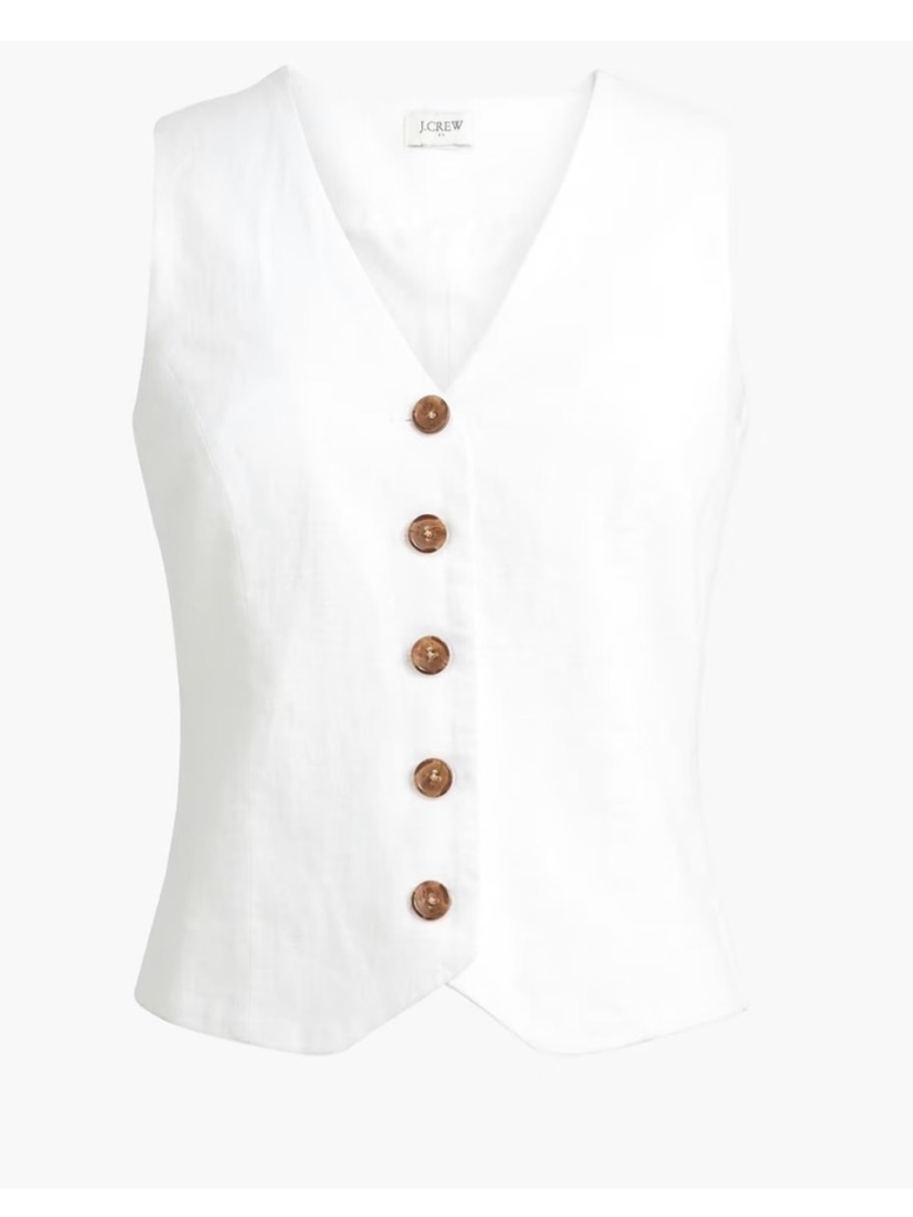 J. Crew Factory Button-front linen-blend vest